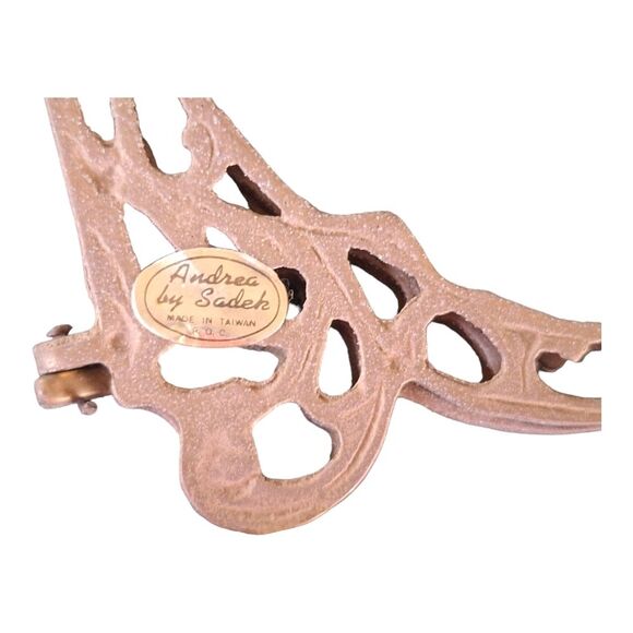 Vintage Andrea by Sadek Brass Folding Easel with ornate glass photo frame 3x5 - Picture 13 of 16